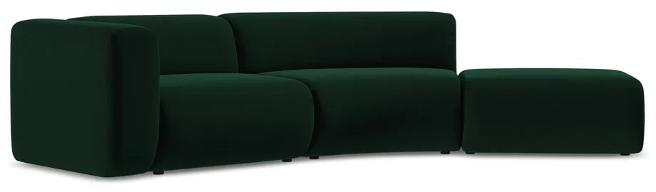 Șezlong verde închis cu tapițerie din catifea (cu colț pe partea dreaptă) Ekahi – Makamii