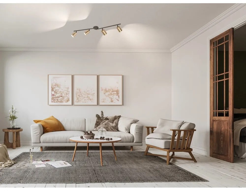 Plafonieră neagră/aurie cu abajur din metal ø 8 cm Vano – Fischer &amp; Honsel