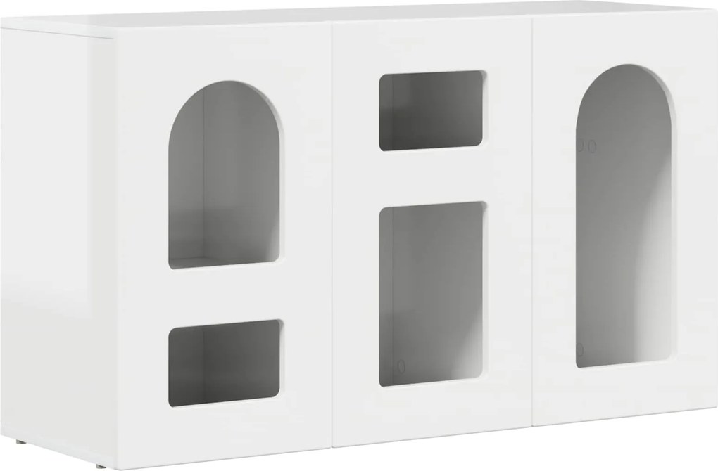 vidaXL Bufet Alb lucios 100 x 35 x 59 cm Lemn compozit