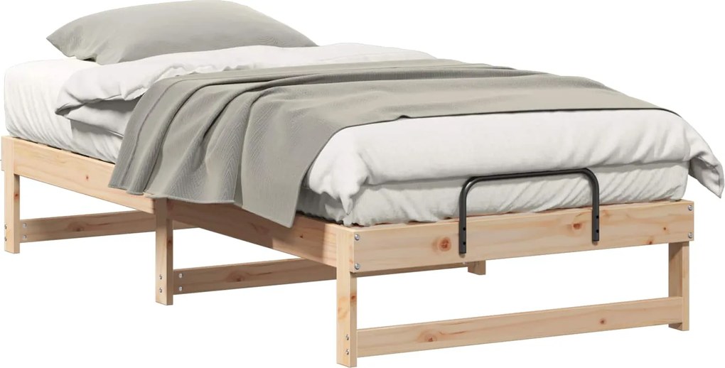 vidaXL Cadru de pat Maro 90 x 200 cm Lemn de pin masiv