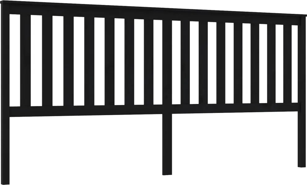 vidaXL Tăblie de pat, negru, 206x6x101 cm, lemn masiv de pin