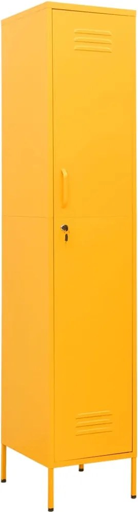 vidaXL Dulap de vestiar, galben muștar, 35x46x180 cm, oțel