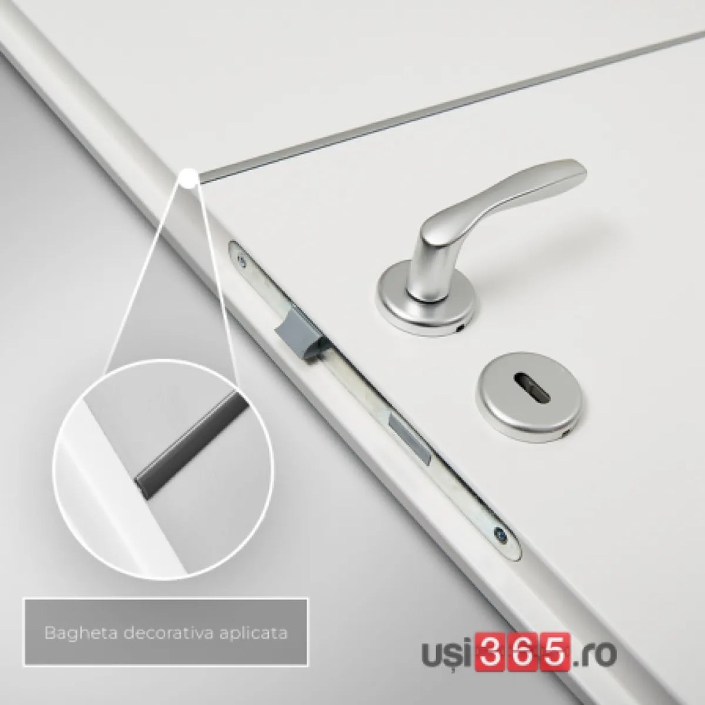 Usa de interior gri antracit finisaj CPL cu toc metalic negru mat - ORIZONT 3.5 DR, 100 mm, Toc metalic negru vopsit, Gri Antracit, Laminat CPL, 911 x