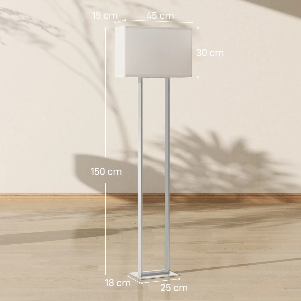 HOMCOM Lampadar de Podea cu Luminozitate Reglabilă și Întrerupător cu Pedală, Alb | Aosom Romania