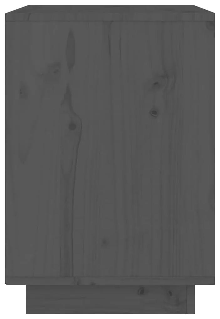 Noptiere, 2 buc., gri, 40x35x50 cm, lemn masiv de pin 2, Gri