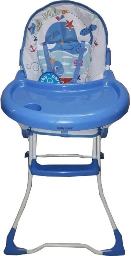 Scaun de masa pentru copii si bebe Baby Care™ ,pliabil, centura de siguranta, sezut comfortabil, masuta detasabila, Albastru