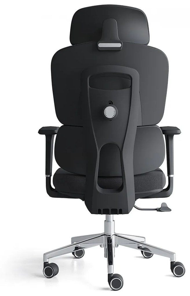 Scaun ergonomic Robbin-H, mecanism multifunctional, suport lombar, material textil, Negru