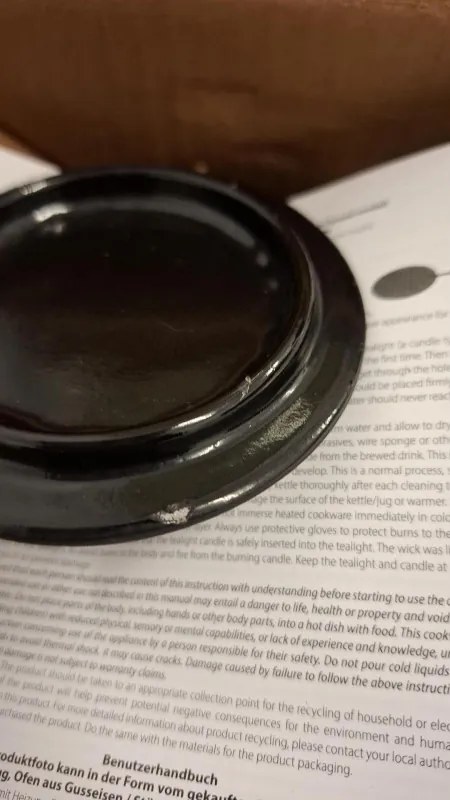 La mâna a doua: Ceainic din fonta cu 2 cani Kinghoff KH 1846, 1 L, Filtru, Inductie, Negru