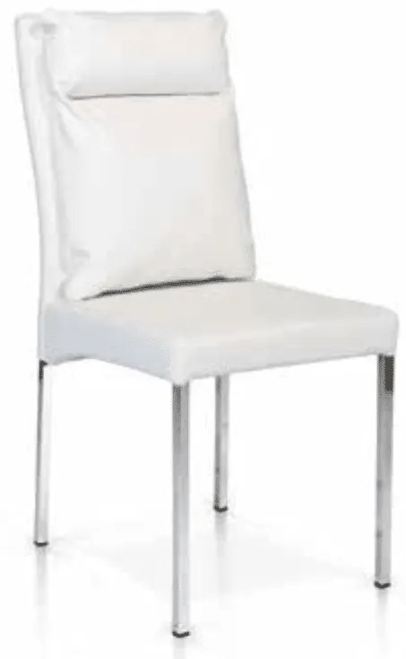 Scaun Cushion, structura metalica argintie, piele ecologica - GRI
