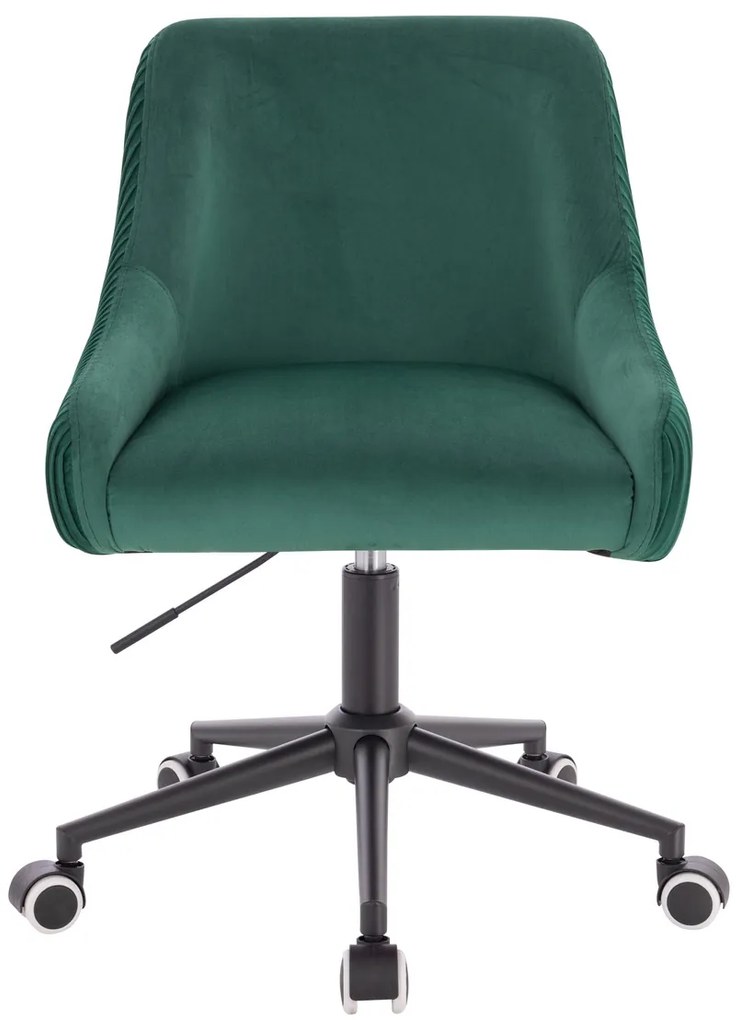 HR920K Scaun Verde din Catifea cu Bază Neagră