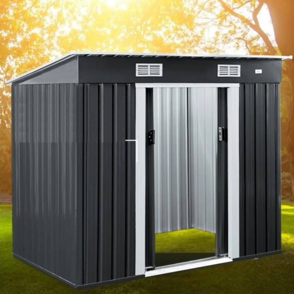 Căsuță de grădină pentru unelte L, 196x122x182 cm, antracit Jurhan