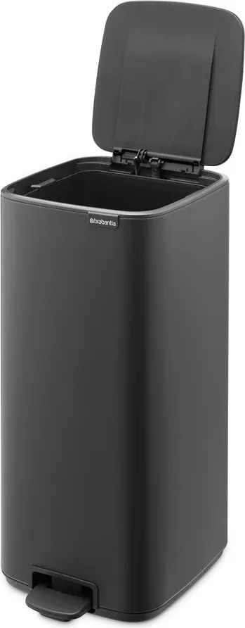 Coș de gunoi gri închis cu pedală din oțel 30 l Bo – Brabantia