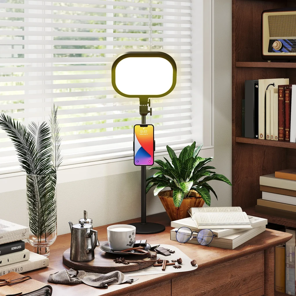 HOMCOM Lampă LED reglabilă: 5 culori, 10 niveluri, memorie – birou/dormitor. | Aosom Romania