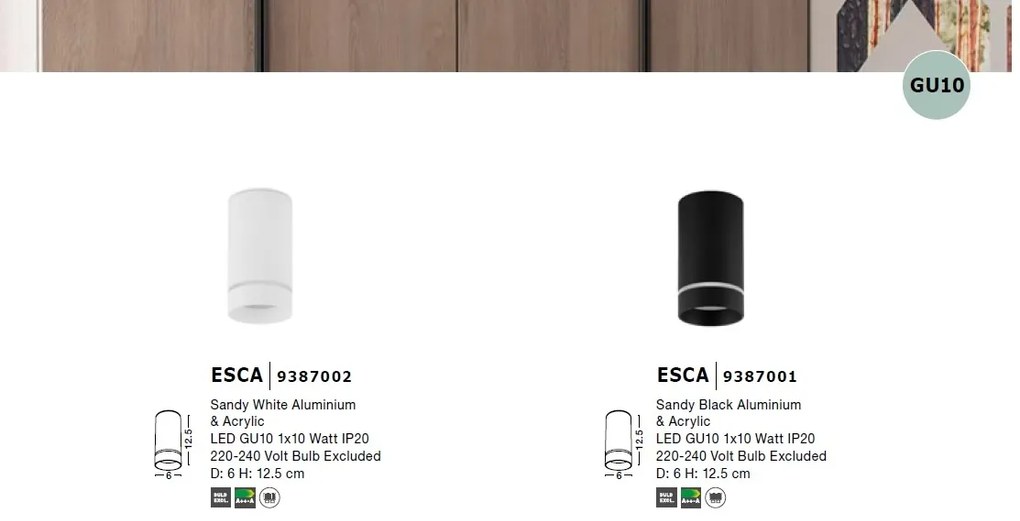 Spot aplicat tavan / plafon design modern ESCA alb