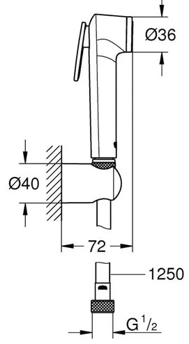 Dus igienic Grohe Tempesta F Trigger 1 functie antracit periat Hard Graphite