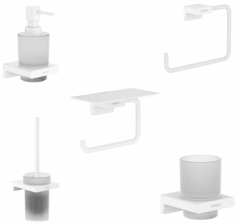 Set accesorii baie Hansgrohe AddStoris, alb mat