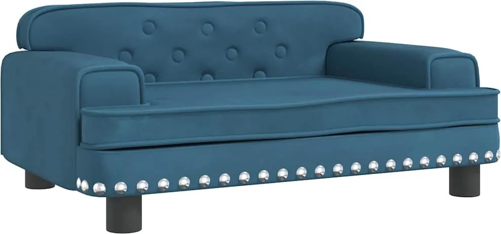 vidaXL Canapea pentru copii, albastru, 70x45x30 cm, catifea