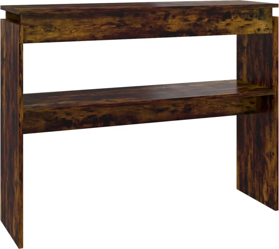 vidaXL Măsuță consolă, stejar fumuriu, 102x30x80 cm, lemn prelucrat