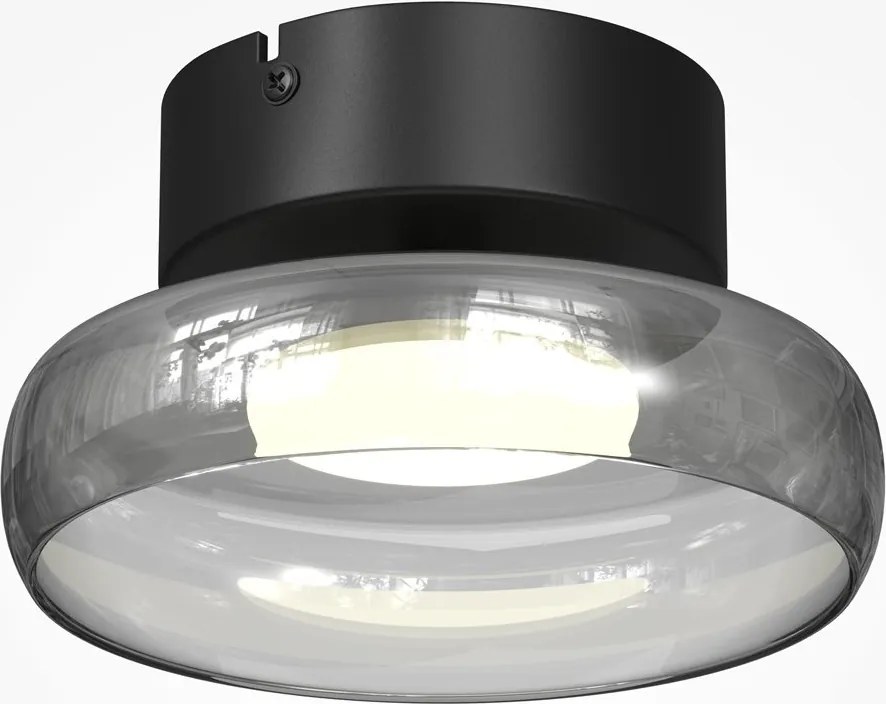 Lustra aplicata tavan Float sticla fumurie