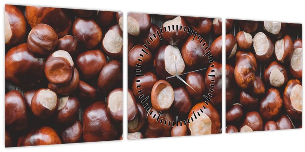 Tablou - Castane coapte (cu ceas) (90x30 cm)