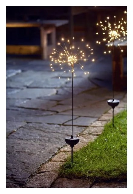 Decorațiune solară LED cu diode albe pentru exterior Star Trading Firework, înălțime 100 cm