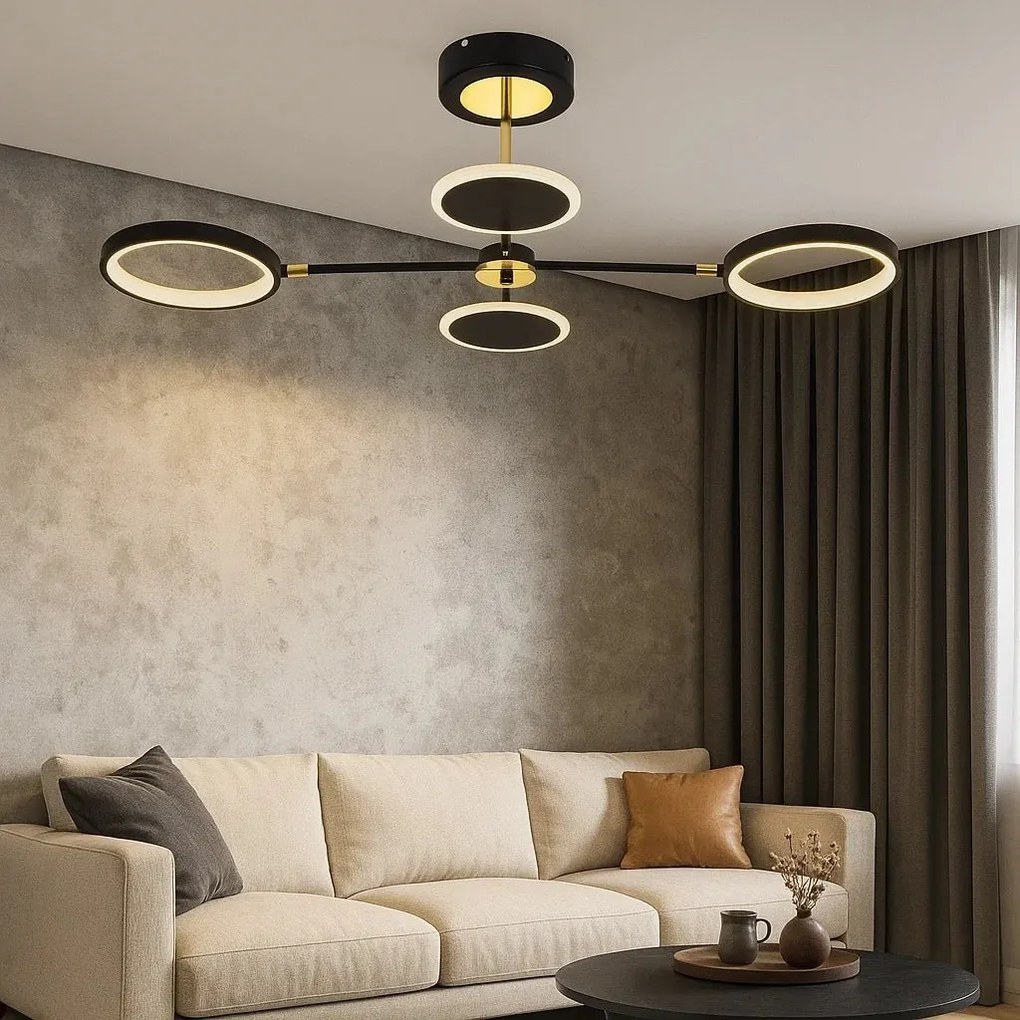 Lustră LED cu telecomandă, 2×30W, 860×470 mm, temperatură reglabilă 2800–6500K – Model SX8720A/4