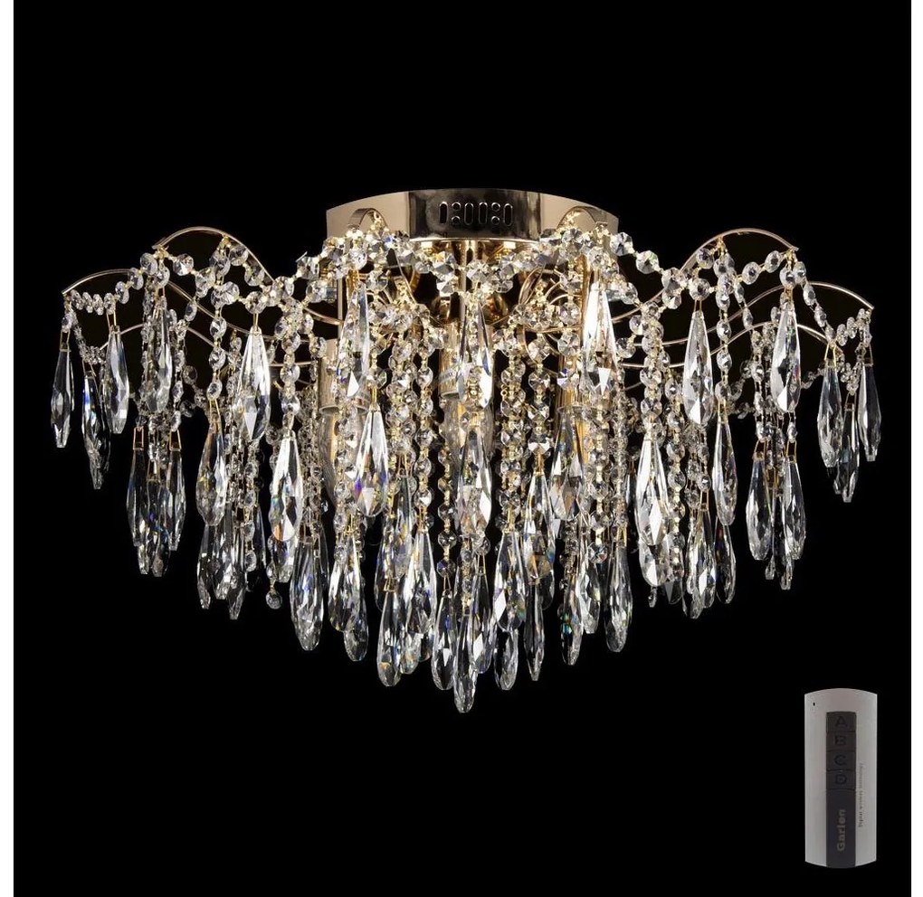 LED Plafonier cristal 6xE27/60W/230V + 6xLED/3W