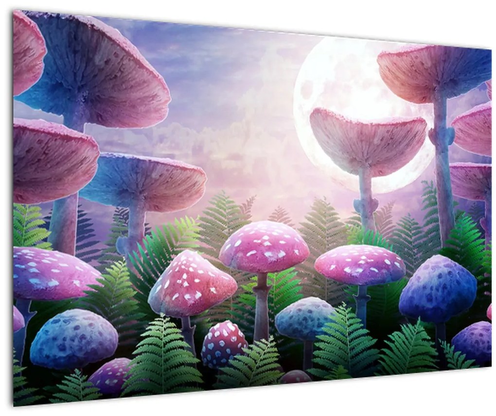Tablou - Ciuperci sub lună plină (90x60 cm)