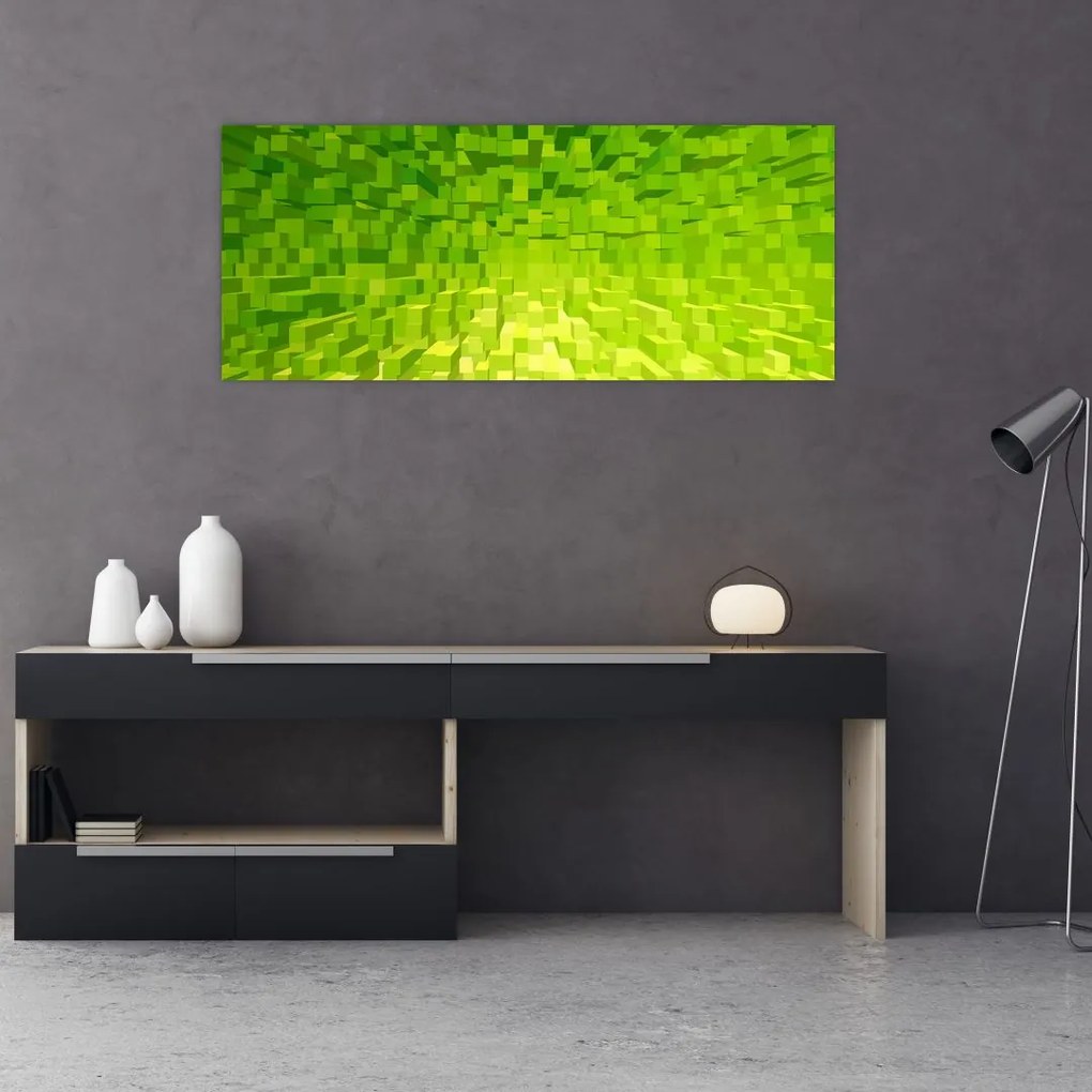 Tabloul cuburilor galbenverzui (120x50 cm)