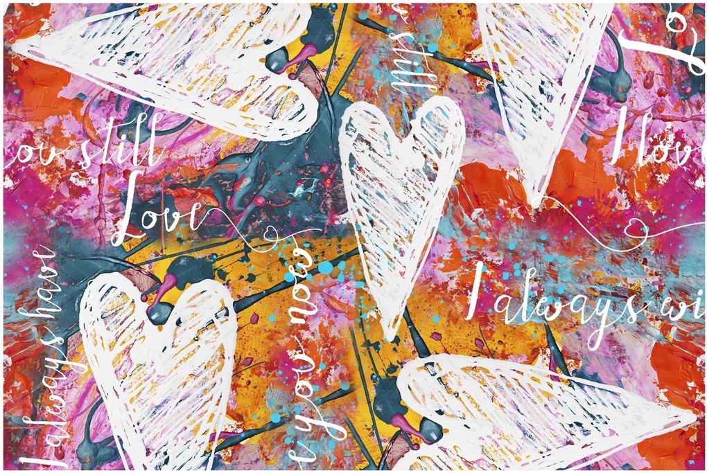 Tablou - Inima pe un fundal abstract (90x60 cm)