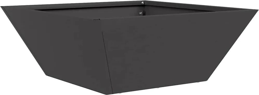 vidaXL Vază pentru Grădină Negru 40 x 40 x 15 cm Oțel laminat la rece