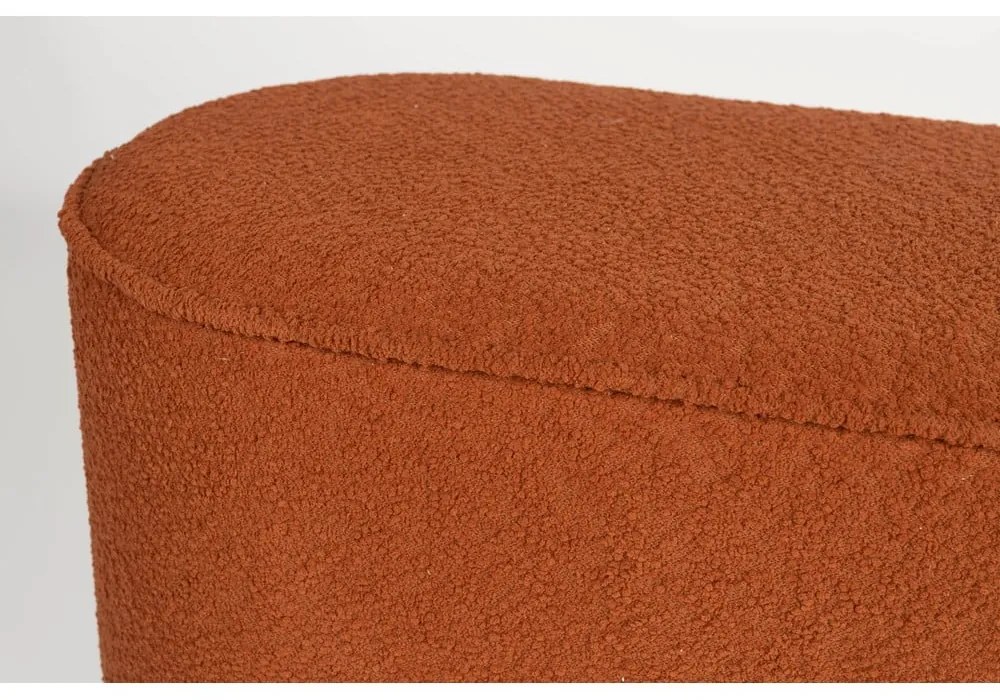 Bancă cărămizie cu tapițerie din țesătură bouclé Marcos – White Label