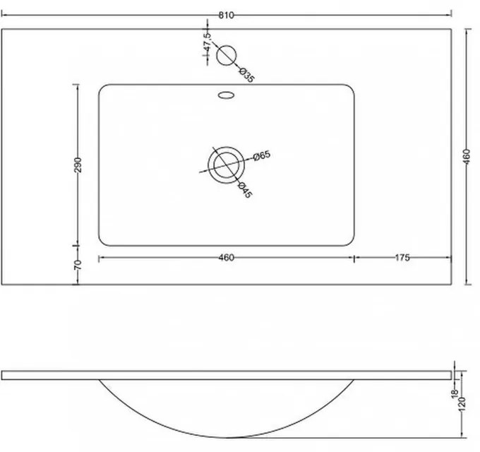 Chiuvetă din marmură artificială turnată Almeria