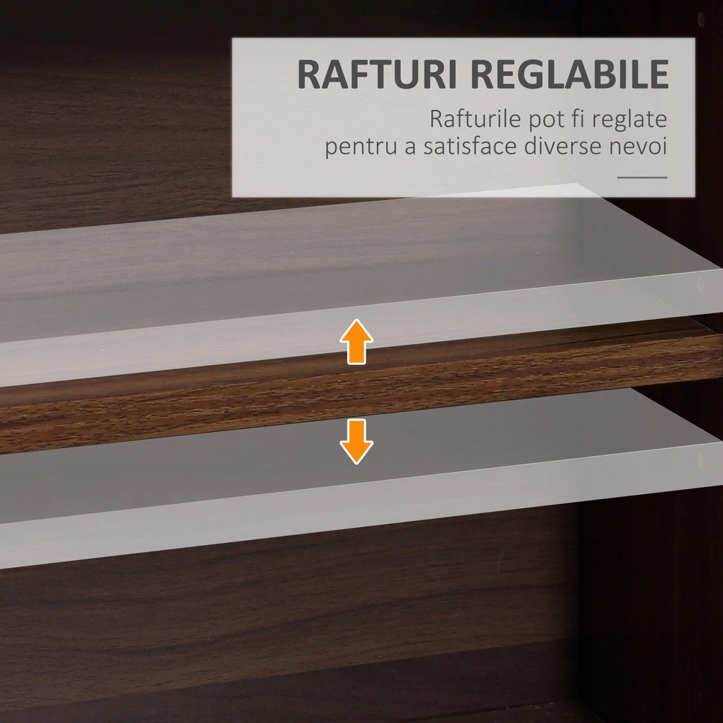 Biblioteca perete pentru camera,birou ,Sarcina 50kg,195x102x23.5cm,maro HOMCOM | Aosom Romania
