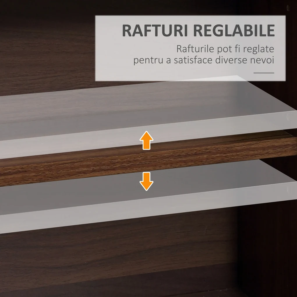 Biblioteca perete pentru camera,birou ,Sarcina 50kg,195x102x23.5cm,maro HOMCOM | Aosom Romania
