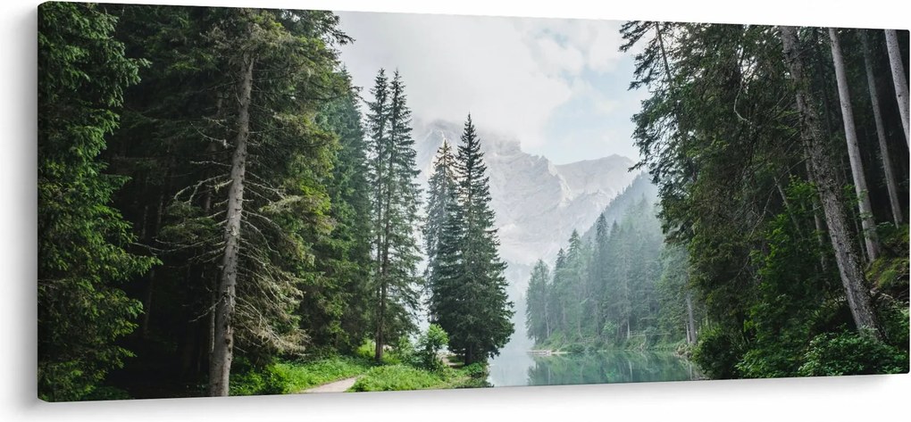 Tablou lacului în pădure (120x50 cm)