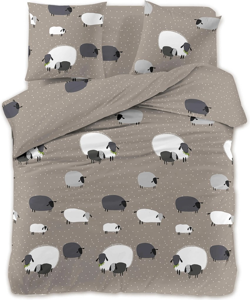 Lenjerie de pat din microfibra Culoare maro, DAINA Dimensiune lenjerie de pat: 2 buc 70 x 90 cm | 200 x 220 cm