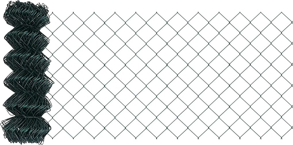 vidaXL Gard cu plasă de sârmă Verde 10 x 0,8 m Oțel