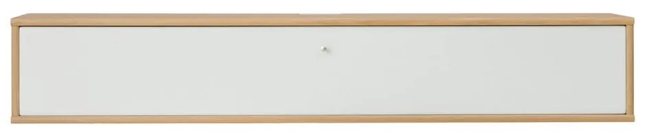 Comodă TV albă/în culoare naturală cu aspect de lemn de stejar 133x22 cm Mistral – Hammel Furniture