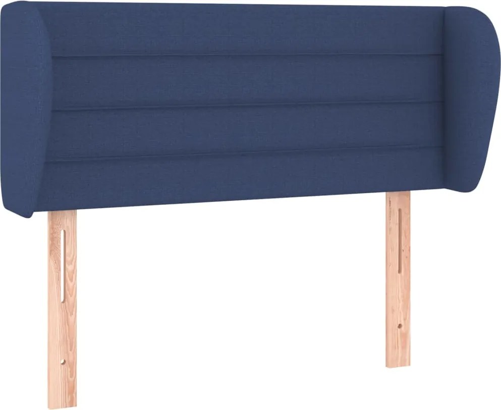 vidaXL Tăblie de pat cu aripioare, albastru, 83x23x78/88 cm textil