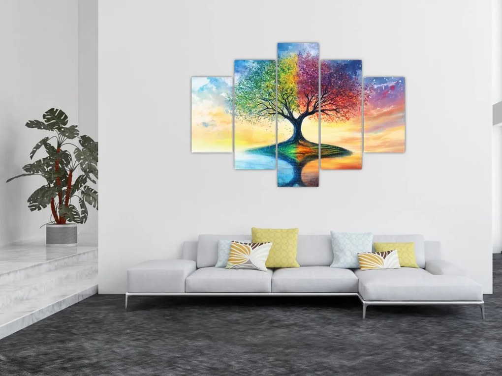 Tablou – Arbore pictat al anotimpurilor (150x105 cm)