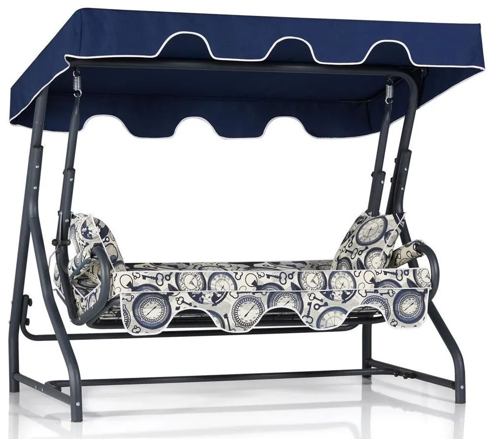 Balansoar de gradina cu 3 locuri Maramures, Albastru, 200 x 165 x 110 cm