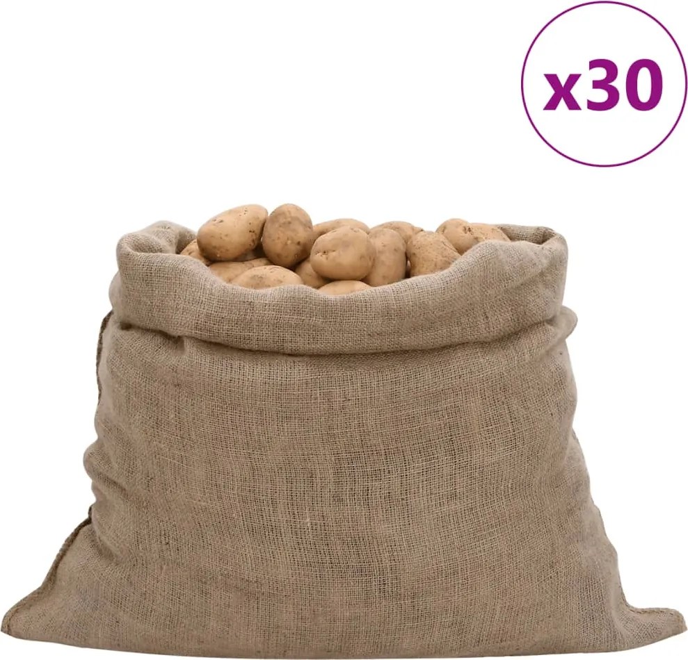 vidaXL Saci de iută, 30 buc., 100x110 cm, iută 100%, 220 g/m²