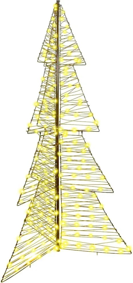 vidaXL Brad de Crăciun cu 240 LED Alb cald 180 cm Ratan