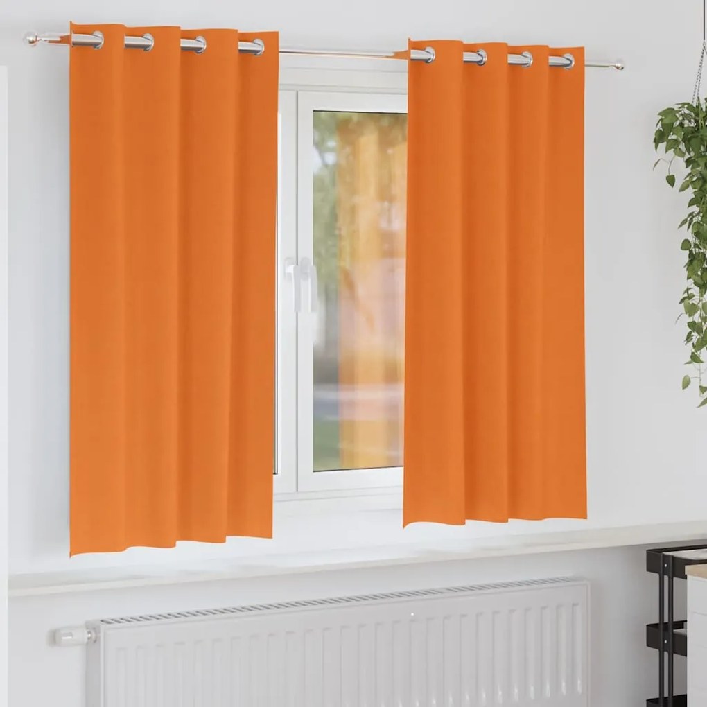 vidaXL Perdele 2 pcs Portocaliu intens 175 x 140 cm Poliester