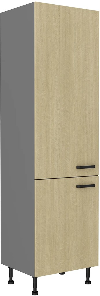 Dulap de alimente încorporat pentru frigider Scarmi 60 LO-215 2F (Antracit + Herringbone scandi). 1049771