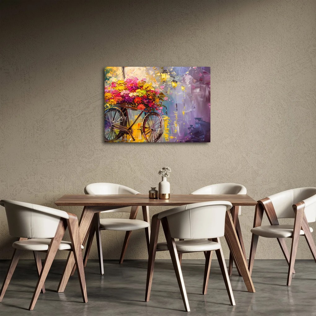 Tablou - Roată cu flori (70x50 cm)