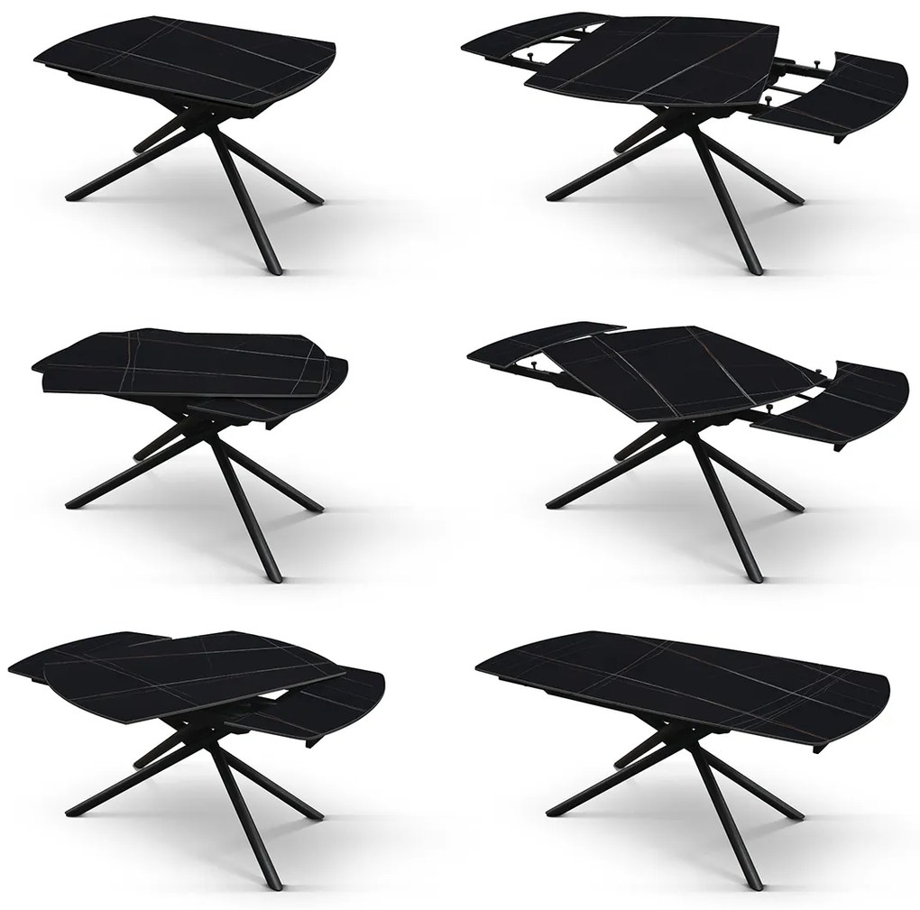 Masa ceramica extensibila Rotativa Noir 120 x 88 x h 76 cm