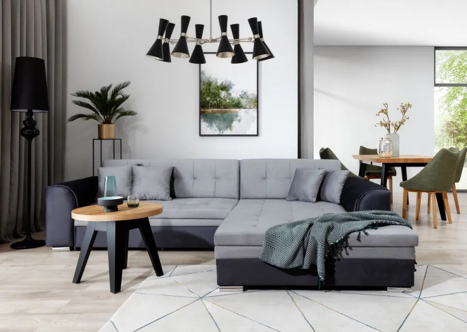 Coltar tapitat, extensibil, 295x80x195 cm, Sorento R02, Eltap (Culoare: Alb / Soft 17)