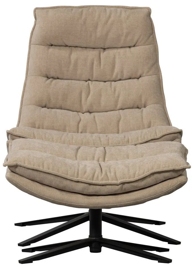 Fotoliu cu taburet în culoare naturală pivotant cu tapițerie din chenille Kube – WOOOD